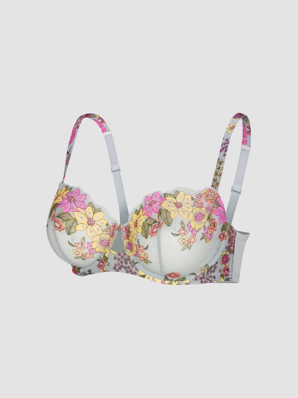 Savage X Fenty Pastel Floral Underwire Bra in Yellow & Pink